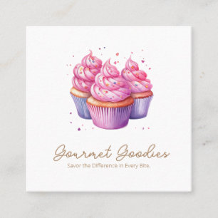 Visita Cuadrada Elegante Y Moderno Cupcake Panadería Tarjeta de Ne