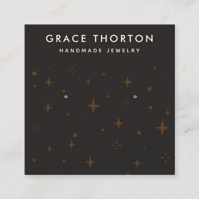 Visita Cuadrada Estrellas cósmicas con tarjeta de visualización de (Anverso)