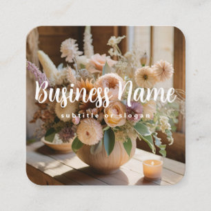 Visita Cuadrada Floral de Boho   Estético   Moda   Tarjeta de visi