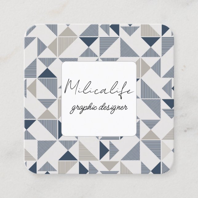 Visita Cuadrada Formularios abstractos, tarjeta de negocios de med (Anverso)