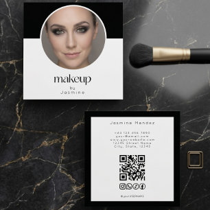 Visita Cuadrada Foto en blanco y negro Tarjeta QR de redes sociale