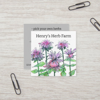 Visita Cuadrada Herb Farm Bee Balm Medicinal Plantas Tarjeta de Ne