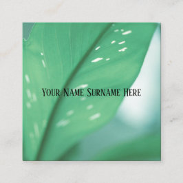 Visita Cuadrada Hojas de planta verde pálido naturaleza tarjeta de