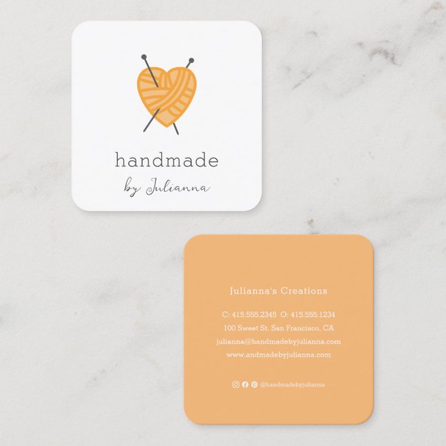 Visita Cuadrada Inserción de tarjeta de pequeña empresa de punto (Anverso / Reverso)