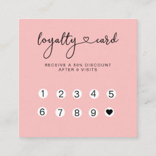 Visita Cuadrada Lealtad 10 Nails Lashes Tarjeta de Negocio Quadrat