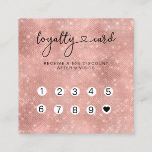 Visita Cuadrada Lealtad 10 Nails Lashes Tarjeta de Negocio Quadrat