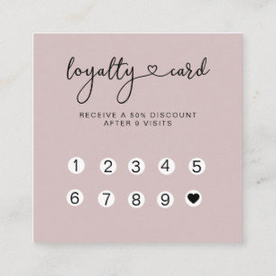 Visita Cuadrada Lealtad 10 Nails Lashes Tarjeta de Negocio Quadrat
