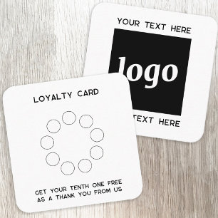 Visita Cuadrada Logotipo simple y tarjeta promocional de texto