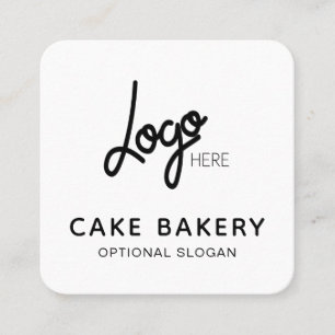 Visita Cuadrada Logotipo Tarjeta de Negocios Panadería Moderna Neg