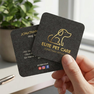 Visita Cuadrada Luxe Gold Foil Tarjeta de presentación vertical pa