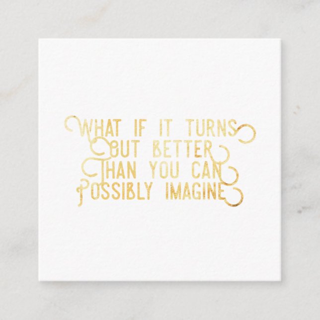 Visita Cuadrada Mejor De Lo Que Se Puede Imaginar: Tarjeta Cuadrad (Anverso)