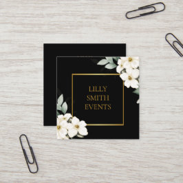 Visita Cuadrada Moderna tarjeta de negocios oscura acuarela Diseño