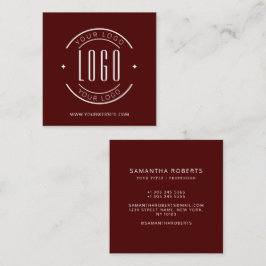 Visita Cuadrada Moderno rojo simple añade tu logotipo tarjeta de n