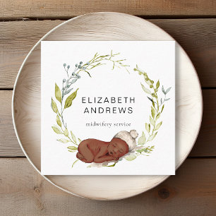 Visita Cuadrada Nacido nuevo Eucalyptus-Wreath, tarjeta de negocio