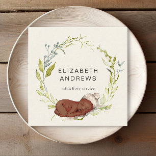 Visita Cuadrada Nacido nuevo Eucalyptus-Wreath, tarjeta de negocio