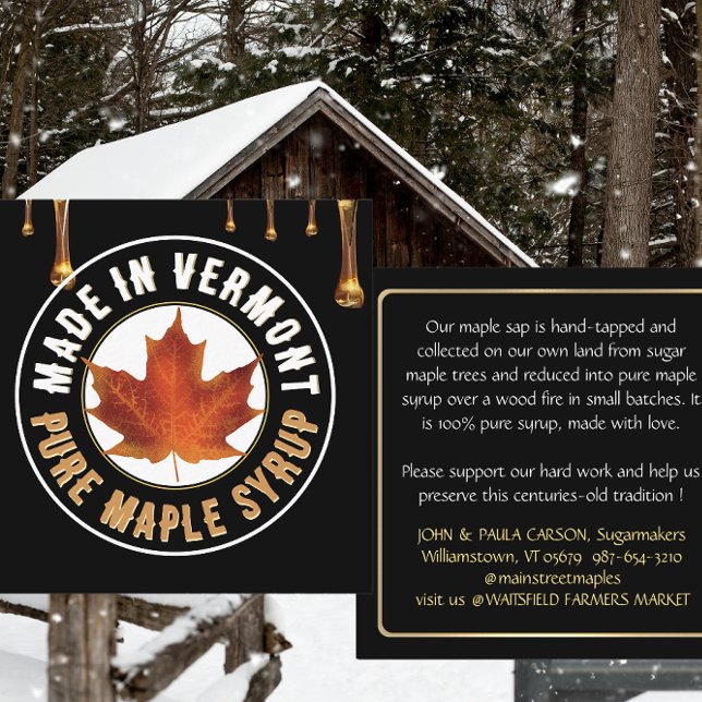 Visita Cuadrada Nombre de estado TARJETA DE NEGOCIO MAPLE SYRUP co (Subido por el creador)