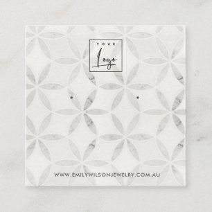 VISITA CUADRADA PASAR LA TARJETA DE VISUALIZACIÓN DE BLANCO FLORA