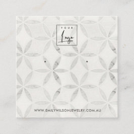 VISITA CUADRADA PASAR LA TARJETA DE VISUALIZACIÓN DE BLANCO FLORAL