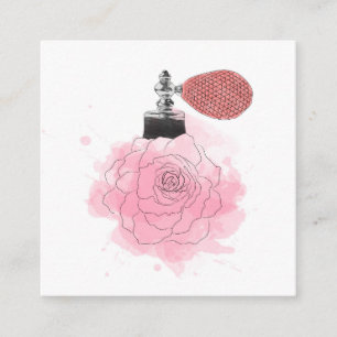 Visita Cuadrada Perfume subió rosa del florista de la tarjeta de