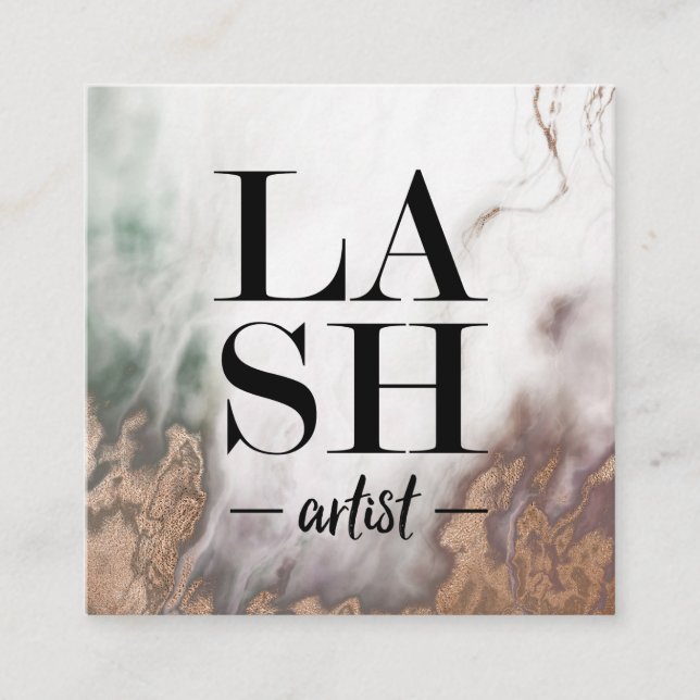 Visita Cuadrada Plantilla de la tarjeta de presentación Smokey Mar (Anverso)