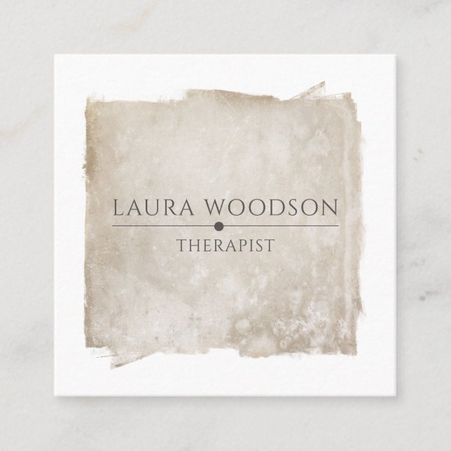 Visita Cuadrada Resumen Tarjeta de presentación del terapeuta de p (Anverso)