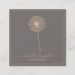 Visita Cuadrada Rose Gold Signature Dandelion Tarjeta de Negocio