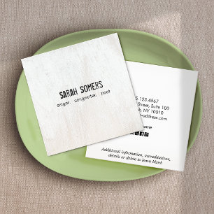 Visita Cuadrada Simple Country Rustic White Wood Tarjeta de Negoci