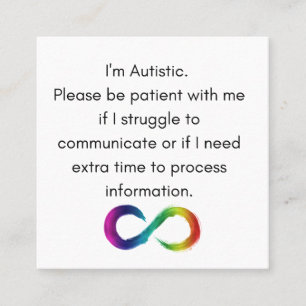 Visita Cuadrada Soy autista - Tarjeta de comunicación