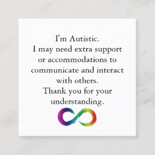 Visita Cuadrada "Soy autista" - Tarjeta de comunicación