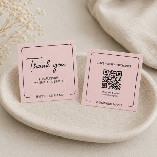 Visita Cuadrada Tarjeta de agradecimiento de código QR para pequeñ