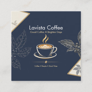 Visita Cuadrada Tarjeta de agradecimiento elegante de café en navi