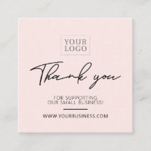Tarjeta de agradecimiento empresarial simple rosa
