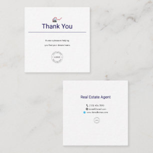Visita Cuadrada Tarjeta de agradecimiento para agente inmobiliario
