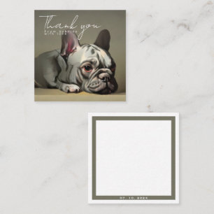 Visita Cuadrada Tarjeta de agradecimiento personalizada con bulldo