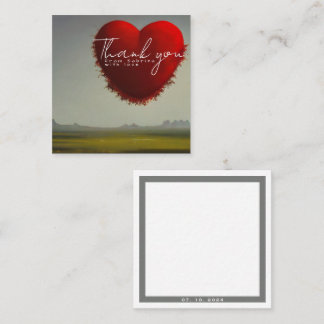 Visita Cuadrada Tarjeta de agradecimiento personalizada con corazó