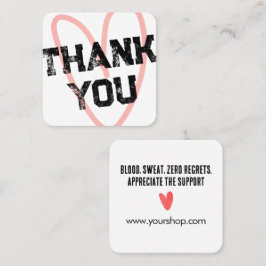 Visita Cuadrada Tarjeta de agradecimiento personalizada con corazó