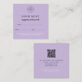 Visita Cuadrada Tarjeta de cita con el logotipo Purple Business Be