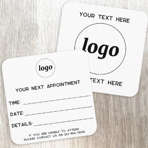 Visita Cuadrada Tarjeta de cita con logotipo simple