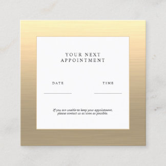 Visita Cuadrada Tarjeta de cita de Faux Gold