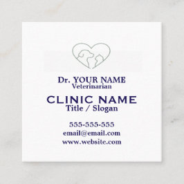 Visita Cuadrada Tarjeta de Cita Veterinaria Personalizada