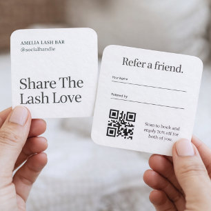 Visita Cuadrada Tarjeta de código QR de referencia del cliente de 