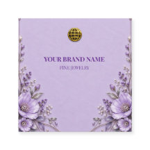Tarjeta de Collar Floral de Lavanda Pastel Elegant