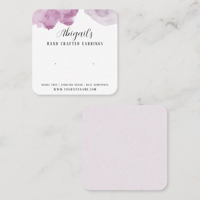 Visita Cuadrada Tarjeta de conexión acuarela (Anverso / Reverso)