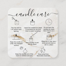 Visita Cuadrada Tarjeta de cuidado de velas gracias tarjeta hecha 