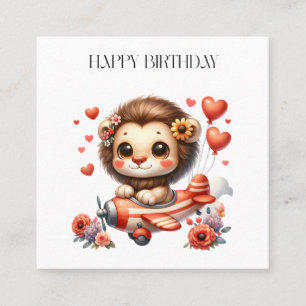 Visita Cuadrada Tarjeta de cumpleaños del piloto león
