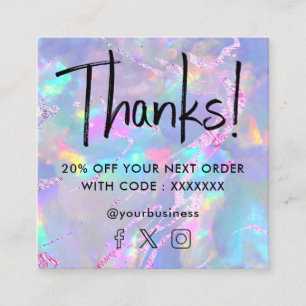 Visita Cuadrada tarjeta de descuento de textura opal de gemstone