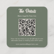 Tarjeta de Enclosure de Código QR de Boda Minimali