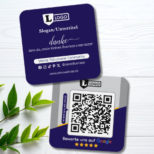 Visita Cuadrada Tarjeta de evaluación de Google con tarjeta de vis