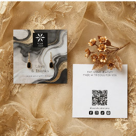 Visita Cuadrada Tarjeta de exhibición de joyas de oro negro con es