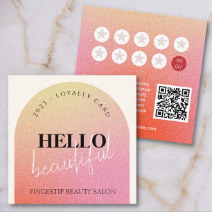 Visita Cuadrada Tarjeta de fidelidad de belleza Purpurina rosa Spa